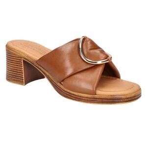 NEW Bella-Vita Chi-Italy Whiskey Leather Buckle Slide Sandal Size 6, MSRP $115